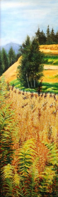 Fauzia Khan, 12 x 42 Inch, Acrylic on Canvas, Landscape Painting, AC-FK-021